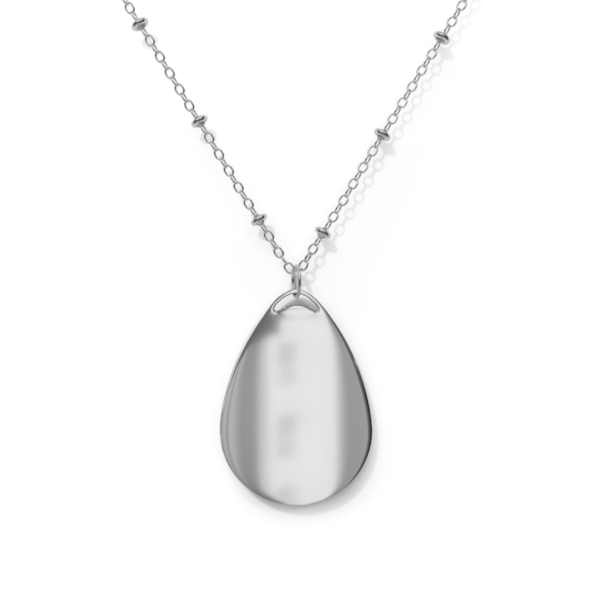 Engraved Oval Pendant Necklace — Vintage Floral Monogram Jewelry