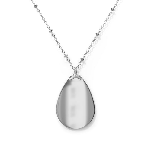 Engraved Oval Pendant Necklace — Vintage Floral Monogram Jewelry