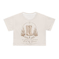 Cowgirl Boots Crop Tee — "Led by Grace" Western Graphic Crop Top